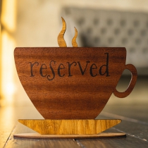 Wholesale/Retail Of Reserved Signs As A Cup, Double-Sided Table Sign, Height 17 cm, Two Colors