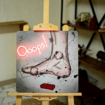 Feet Poster with Neon Inserting, Unbreakable Neon Sign
