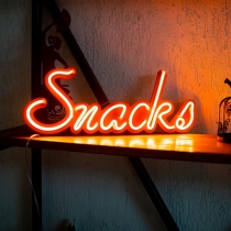 Snacks, Unbreakable Neon Sign Night Light, Frameless