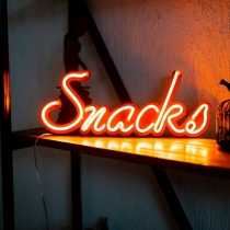 Snacks, Unbreakable Neon Sign Night Light, Frameless