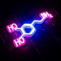 Little Molecule of Dopamine, Unbreakable Neon Sign, Love Sign, Pleasure Sign