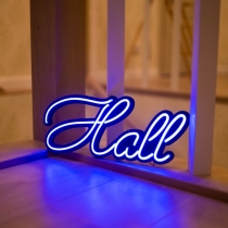 Hall, Unbreakable Neon Sign Night Light, Frameless, Wedding decor, Party decor