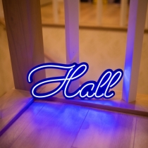 Hall, Unbreakable Neon Sign Night Light, Frameless, Wedding decor, Party decor