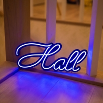 Hall, Unbreakable Neon Sign Night Light, Frameless, Wedding decor, Party decor