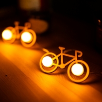 Bicycle Garland, Holiday decor, Christmas decor, Handmade of wood