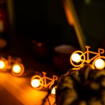 Bicycle Garland, Holiday decor, Christmas decor, Handmade of wood