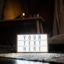 Personalized Light Up Table Sign, Typesetting Retro Poster, White or Multicolored Light