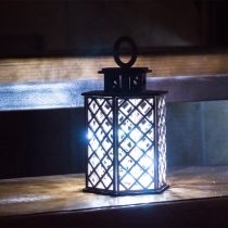 Wooden Lantern, Candleholder, LED Candle Nightlight