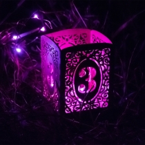 Wooden Numbered Candleholder, Wooden Box with ornament, LED Candle Nightlight, Table Number
