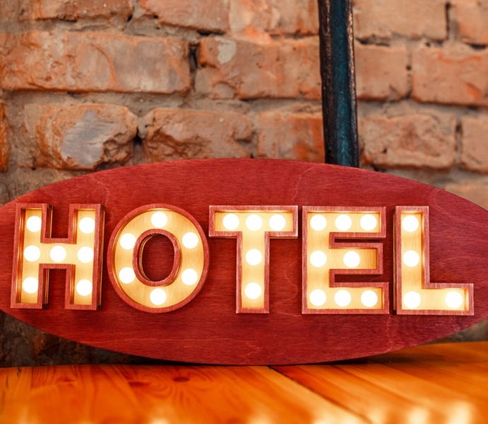 Light Up Hotel Sign Wall Lamp