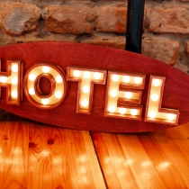Light Up Hotel Sign Wall Lamp