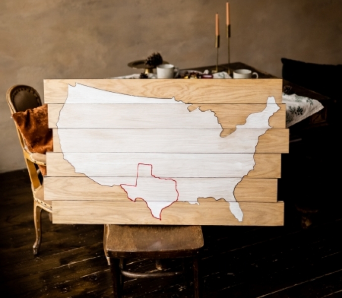 Wooden Map of ANY Country and region, Custom Wooden Sign, Wooden USA Texas Map