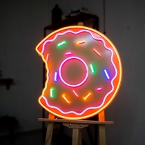 Bitten Donut Multicolored Unbreakable Neon Sign Night Light