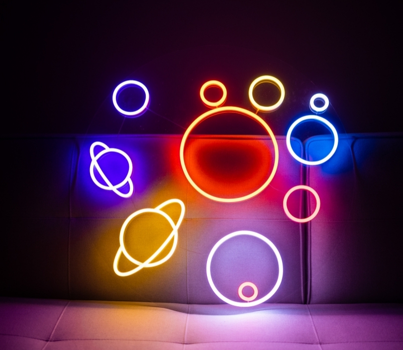 Solar System, Planets, Unbreakable Neon Sign, Night Light
