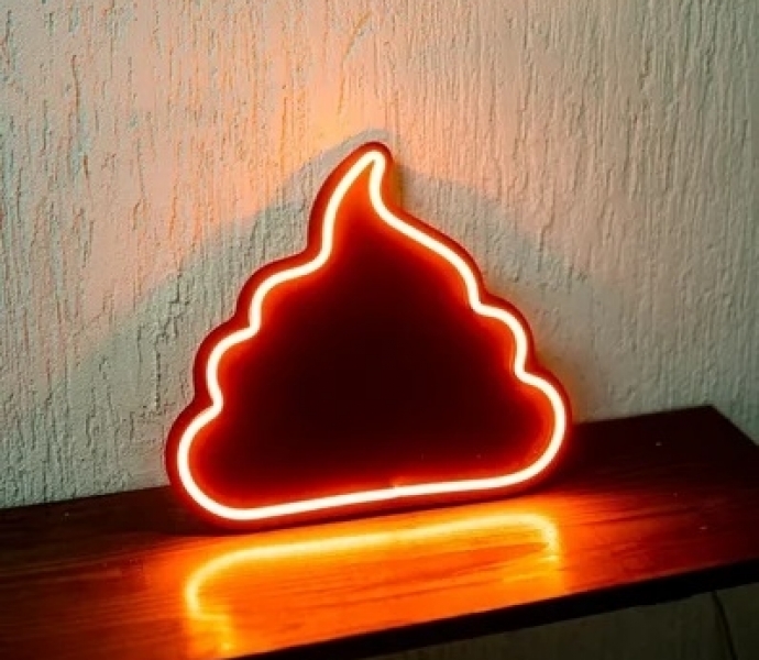 A Poop, Unbreakable Neon Sign