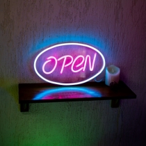 Open with an oval frame, Unbreakable Neon Sign