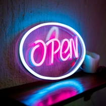 Open with an oval frame, Unbreakable Neon Sign