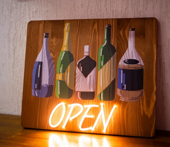 Open with bottles, Unbreakable Neon Sign