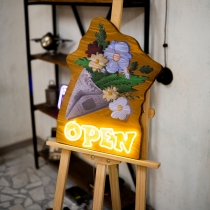 Open with a bouquet, Unbreakable Neon Sign