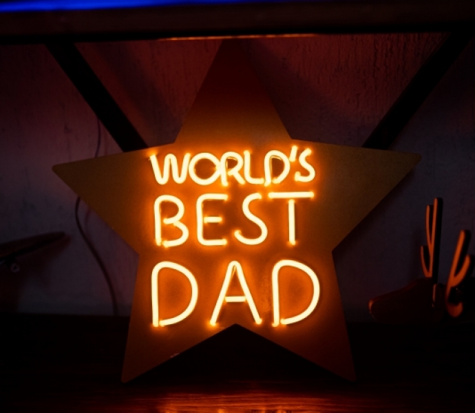 World's Best Dad Star, Unbreakable Neon Sign, Neon Nightlight, Father's Day Gift 