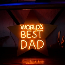 World's Best Dad Star, Unbreakable Neon Sign, Neon Nightlight, Father's Day Gift 