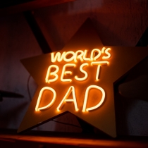 World's Best Dad Star, Unbreakable Neon Sign, Neon Nightlight, Father's Day Gift 