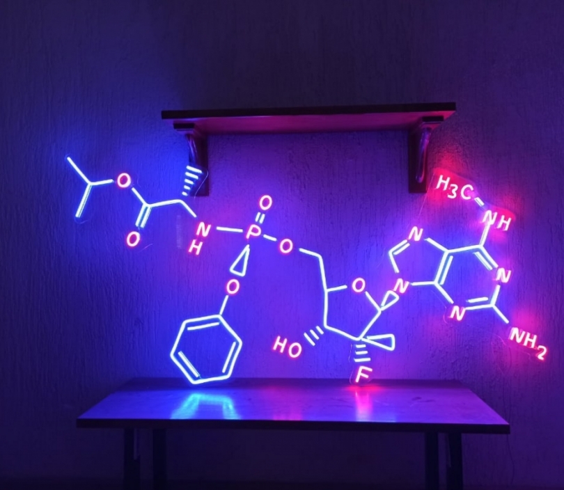 Adenosine monophosphate molecule, chemical compound, Unbreakable Neon Sign