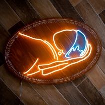 Girl with a Pearl Earring with an ellipse backing, Unbreakable LED Neon sign