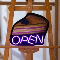 Open, Cheesecake, Unbreakable Neon Sign