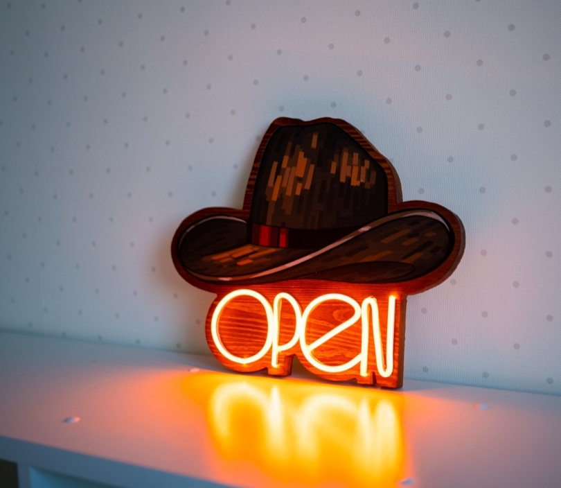 Cowboy Hat Open, Unbreakable Neon Sign
