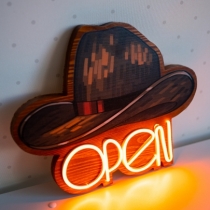 Cowboy Hat Open, Unbreakable Neon Sign