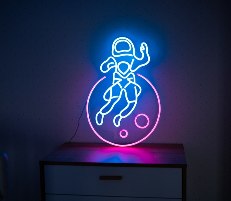 Astronaut on a Planet's Orbit, Unbreakable Neon Sign