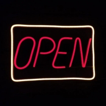 Open in a rectangular frame, Unbreakable Neon Sign