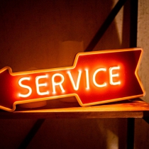 Service, Unbreakable Neon Sign, Indicator Sign, Arrow Sign
