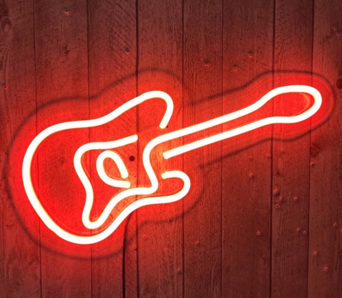 Guitar, Unbreakable Neon Sign, Music Sign