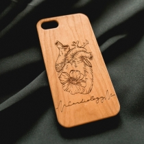 Wooden phone cover, Customized design, Handmade of wood