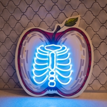 Apple with a Skeleton Rib Cage, Unbreakable Neon Sign