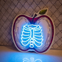 Apple with a Skeleton Rib Cage, Unbreakable Neon Sign