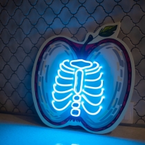 Apple with a Skeleton Rib Cage, Unbreakable Neon Sign