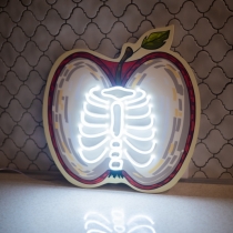 Apple with a Skeleton Rib Cage, Unbreakable Neon Sign