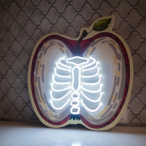 Apple with a Skeleton Rib Cage, Unbreakable Neon Sign