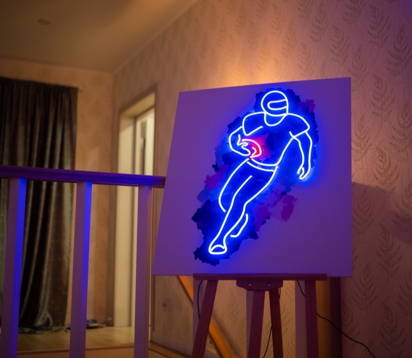 Football player, Quarterback, Unbreakable Neon Sign