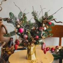 Christmas Deer, Polygonal Flower Pot, Artificial Stone