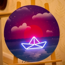 Paper boat, Scenery, Origami, Unbreakable Neon Sign