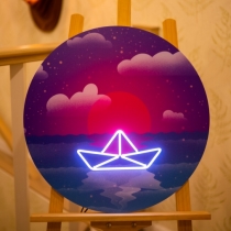 Paper boat, Scenery, Origami, Unbreakable Neon Sign