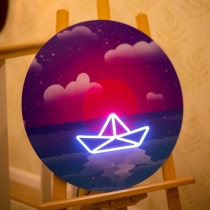 Paper boat, Scenery, Origami, Unbreakable Neon Sign