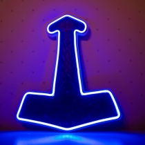 Thor's hammer, Mjolnir, Scandinavian Ornament, Unbreakable Neon Sign