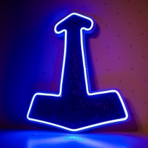 Thor's hammer, Mjolnir, Scandinavian Ornament, Unbreakable Neon Sign