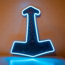 Thor's hammer, Mjolnir, Scandinavian Ornament, Unbreakable Neon Sign