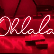 Ohlala, Unbreakable Neon Sign, Neon Letters, Transparent background